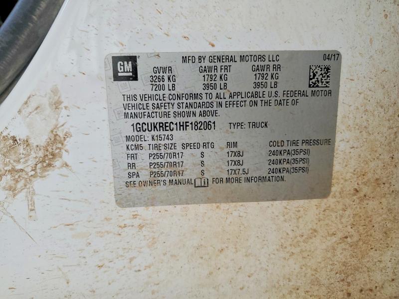 2017 Chevrolet Silverado მანქანა იყიდება აუქციონზე, vin: 1GCUKREC1HF182061, აუქციონის ნომერი: 77084605