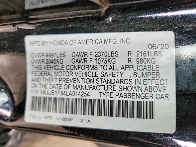 2020 Acura Tlx მანქანა იყიდება აუქციონზე, vin: 19UUB1F64LA014254, აუქციონის ნომერი: 77234995