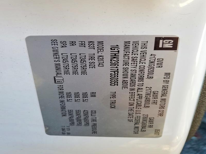 77154395 :رقم المزاد ، 1GTHK23617F550355 vin ، 2007 Gmc Sierra مزاد بيع