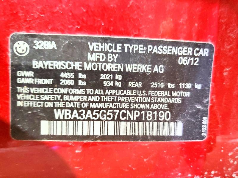Продаж на аукціоні авто 2012 Bmw 328, vin: WBA3A5G57CNP18190, номер лоту: 77342455