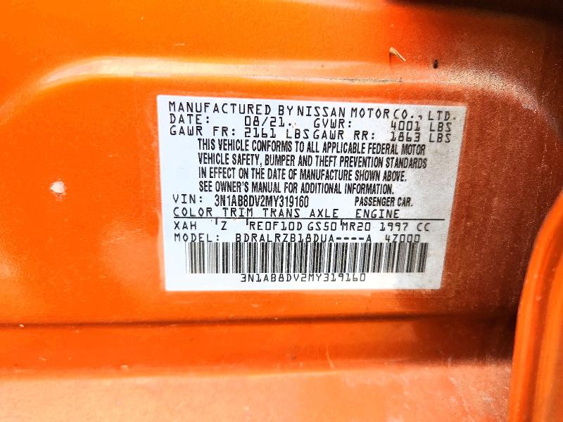 Продажа на аукционе авто 2021 Nissan Sentra, vin: 3N1AB8DV2MY319160, номер лота: 77939615