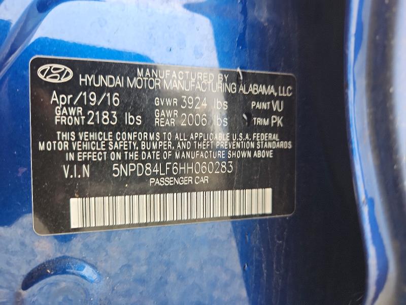 78793715 :رقم المزاد ، 5NPD84LF6HH060283 vin ، 2017 Hyundai Elantra مزاد بيع