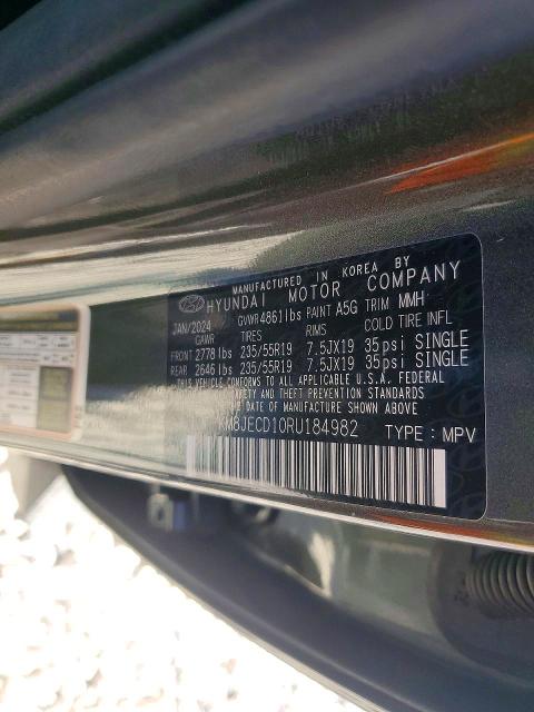 76449745 :رقم المزاد ، KM8JECD10RU184982 vin ، 2024 Hyundai Tucson مزاد بيع