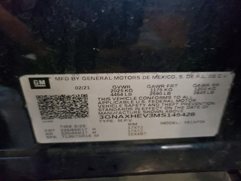 Продаж на аукціоні авто 2021 Chevrolet Equinox, vin: 3GNAXHEV3MS145428, номер лоту: 79013705