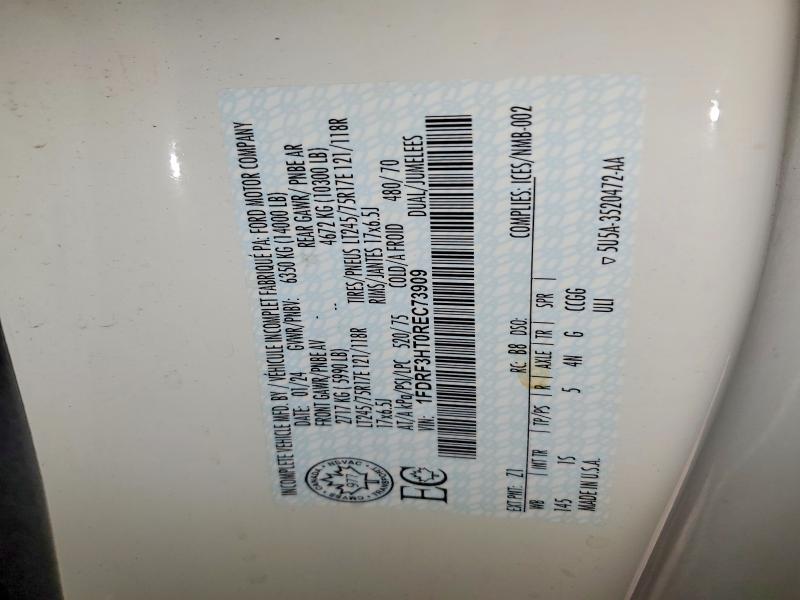 76360795 :رقم المزاد ، 1FDRF3HT0REC73909 vin ، 2024 Ford F350 مزاد بيع