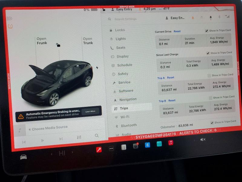 78148005 :رقم المزاد ، 5YJYGAEE0MF284178 vin ، 2021 Tesla Model Y مزاد بيع