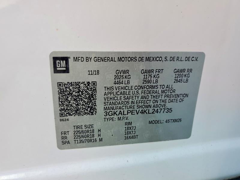 77399625 :رقم المزاد ، 3GKALPEV4KL247735 vin ، 2019 Gmc Terrain مزاد بيع