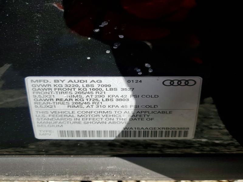 2024 Audi Q8 E-tron მანქანა იყიდება აუქციონზე, vin: WA15AAGEXRB053858, აუქციონის ნომერი: 78146025