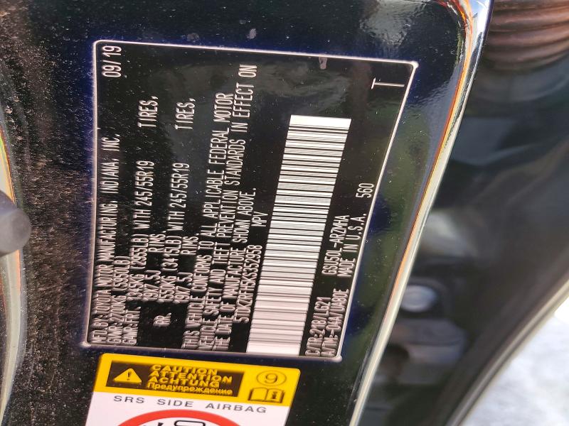 77378155 :رقم المزاد ، 5TDKZRFH5KS352958 vin ، 2019 Toyota Highlander مزاد بيع