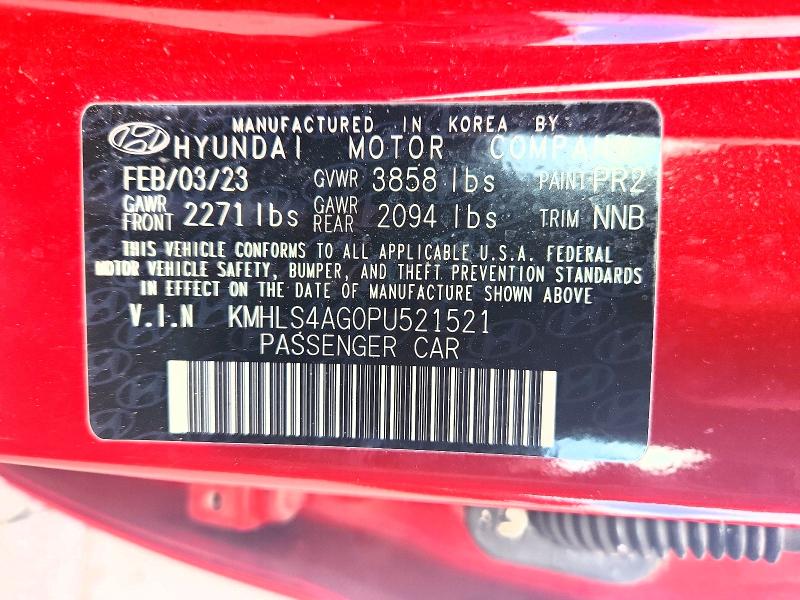 Продажа на аукционе авто 2023 Hyundai Elantra, vin: KMHLS4AG0PU521521, номер лота: 77142095