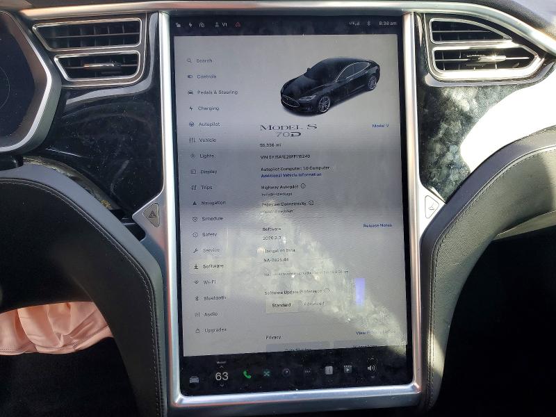 Продажа на аукционе авто 2015 Tesla Model S, vin: 5YJSA1E28FF115249, номер лота: 78111885