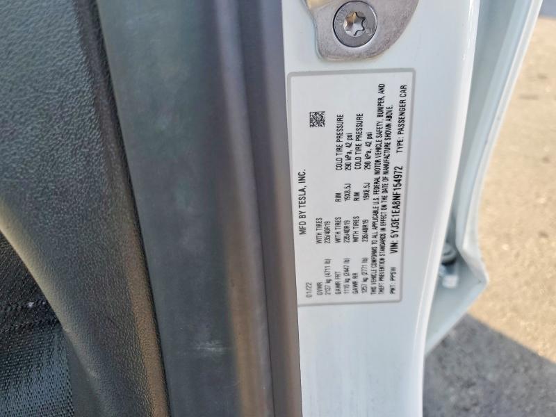 2022 Tesla Model 3 მანქანა იყიდება აუქციონზე, vin: 5YJ3E1EA8NF154972, აუქციონის ნომერი: 76095725