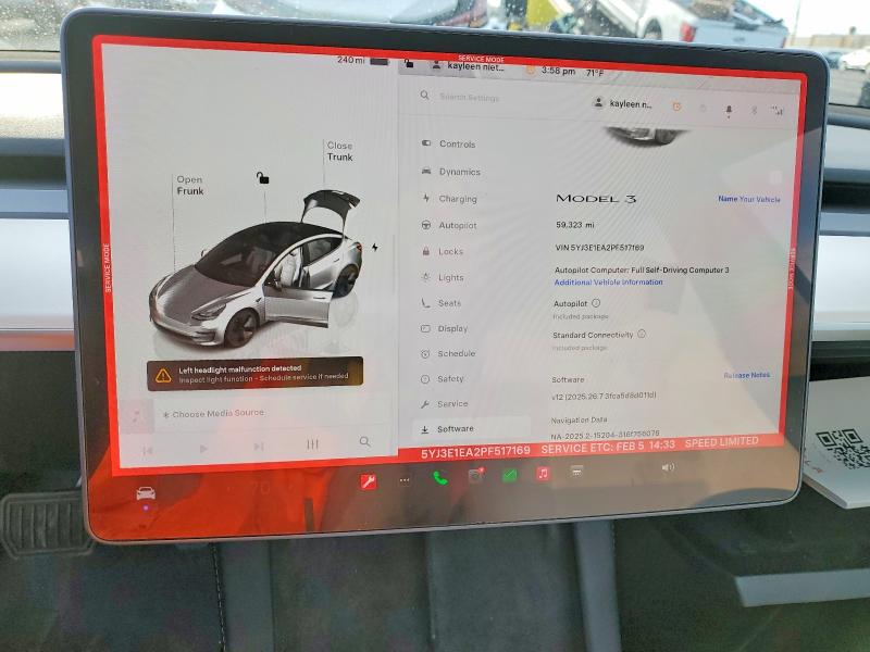 Продаж на аукціоні авто 2023 Tesla Model 3, vin: 5YJ3E1EA2PF517169, номер лоту: 76663965