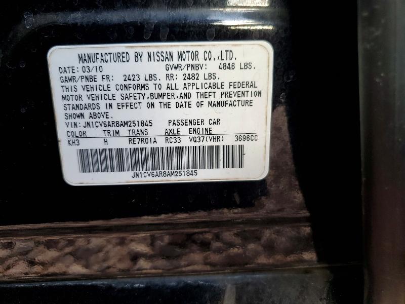 Продажа на аукционе авто 2010 Infiniti G37, vin: JN1CV6AR8AM251845, номер лота: 77116025