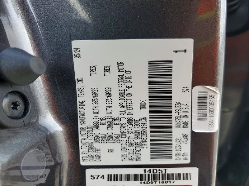 Aukcja sprzedaży 2024 Toyota Tundra, vin: 5TFNA5DB5RX194136, numer aukcji: 78118365