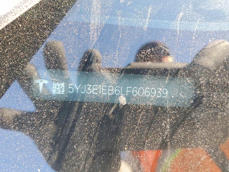 Продажа на аукционе авто 2020 Tesla Model 3, vin: 5YJ3E1EB6LF606939, номер лота: 77702435
