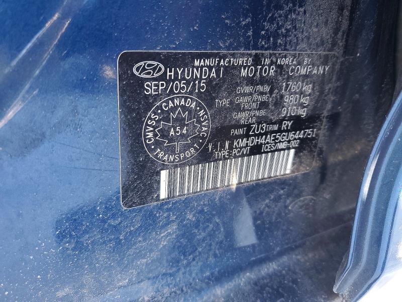 Продажа на аукционе авто 2016 Hyundai Elantra, vin: KMHDH4AE5GU644751, номер лота: 76586585