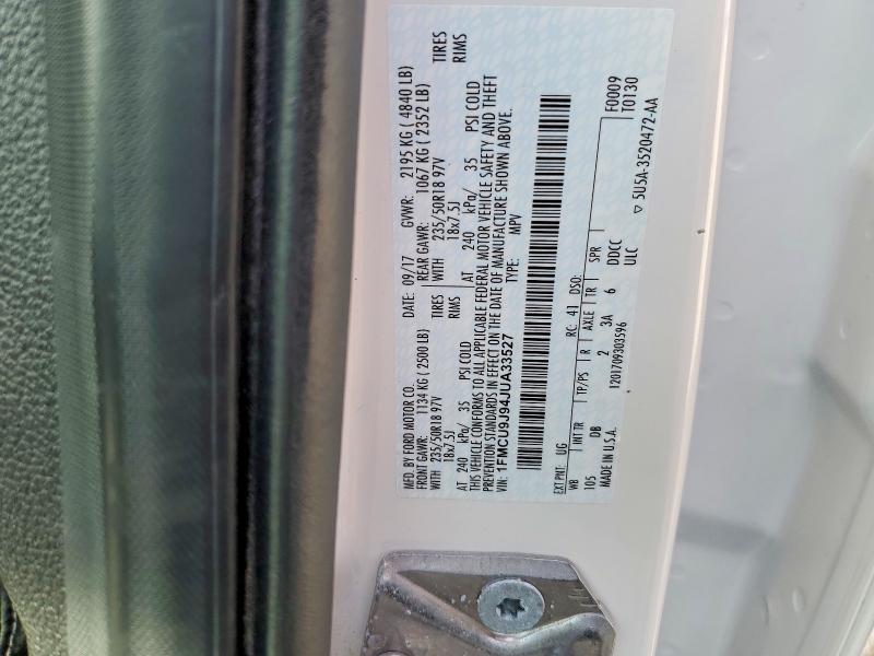Продажа на аукционе авто 2018 Ford Escape, vin: 1FMCU9J94JUA33527, номер лота: 77524745