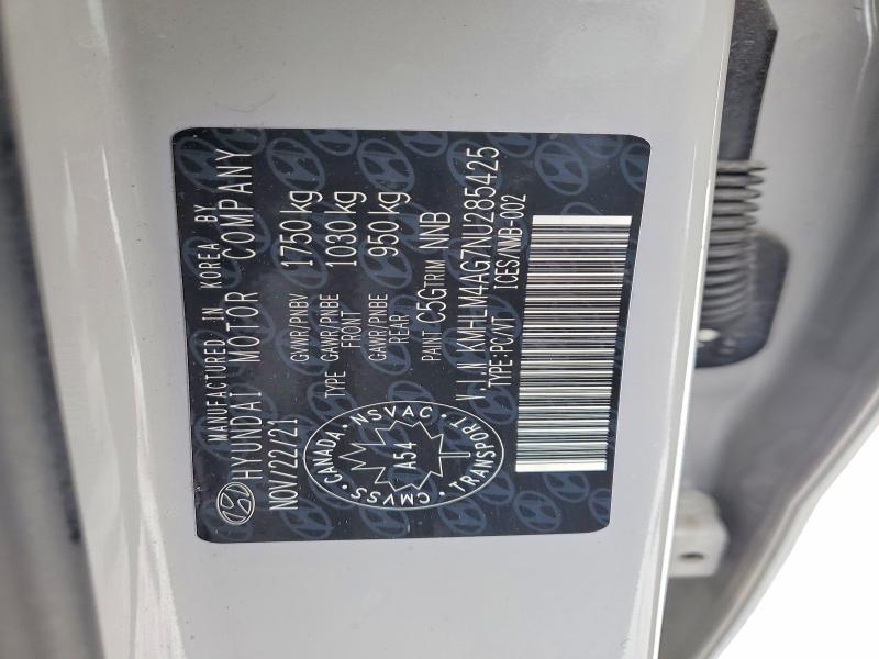 99375755 :رقم المزاد ، KMHLM4AG7NU285425 vin ، 2022 Hyundai Elantra Preferred 4dr مزاد بيع