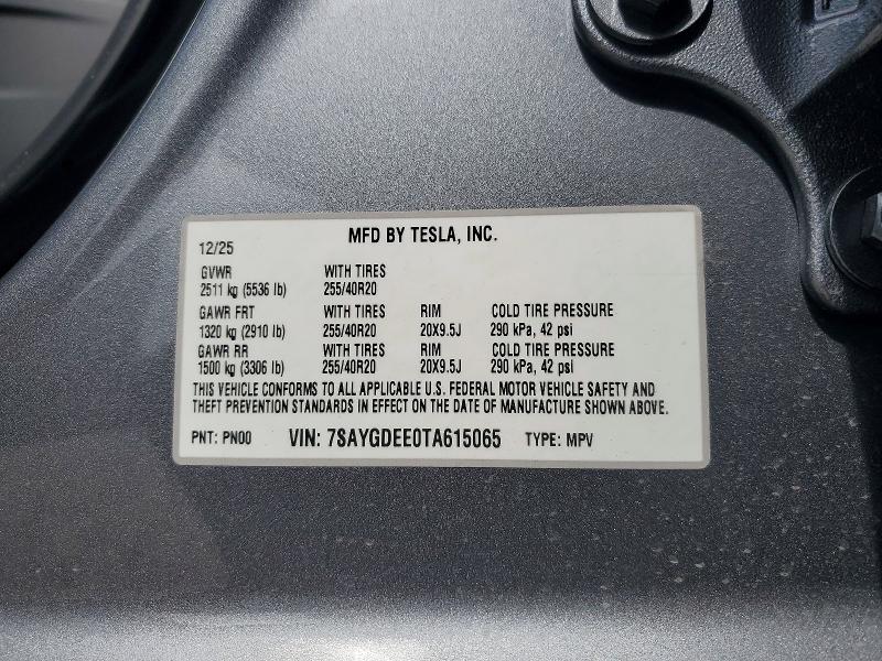 77940715 :رقم المزاد ، 7SAYGDEE0TA615065 vin ، 2026 Tesla Model Y مزاد بيع