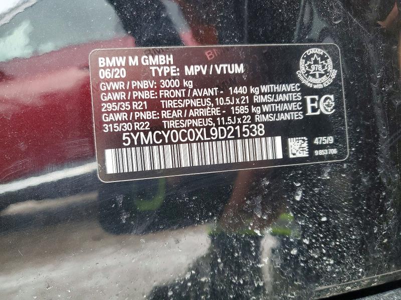 Aukcja sprzedaży 2020 Bmw X6, vin: 5YMCY0C0XL9D21538, numer aukcji: 78264095