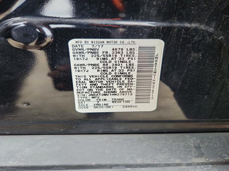 Auction sale of the 2017 Nissan Rogue, vin: JN8AT2MV1HW279713, lot number: 78260055