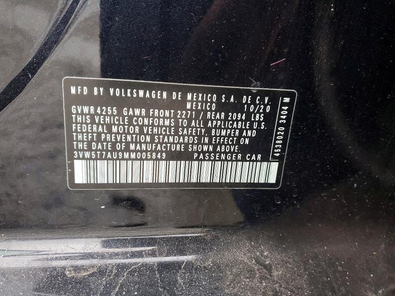 2021 Volkswagen Gti მანქანა იყიდება აუქციონზე, vin: 3VW5T7AU9MM005849, აუქციონის ნომერი: 78205685