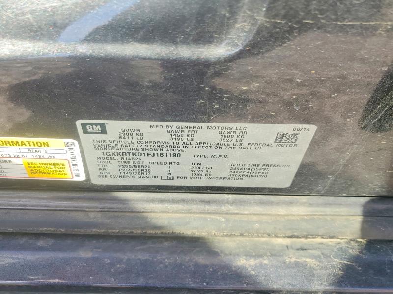 2015 Gmc Acadia მანქანა იყიდება აუქციონზე, vin: 1GKKRTKD1FJ161190, აუქციონის ნომერი: 77473165