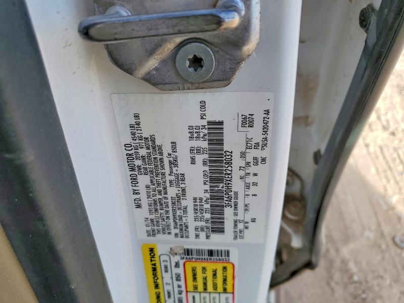 2014 Ford Fusion მანქანა იყიდება აუქციონზე, vin: 3FA6P0H9XER258032, აუქციონის ნომერი: 78298285