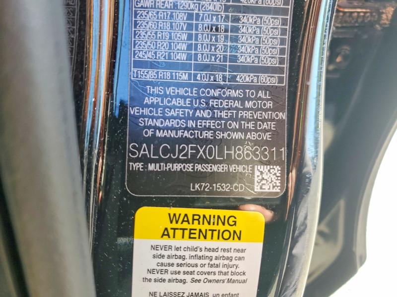Продажа на аукционе авто 2020 Land Rover Discovery Sport, vin: SALCJ2FX0LH863311, номер лота: 79045805
