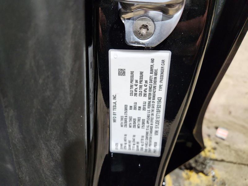 2025 Tesla Model 3 მანქანა იყიდება აუქციონზე, vin: 5YJ3E1ET1SF931943, აუქციონის ნომერი: 78223485