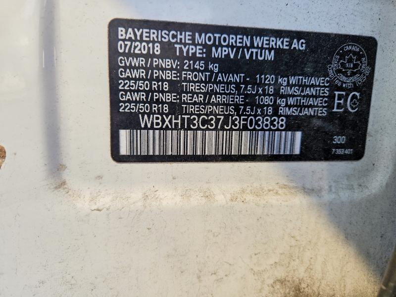 Aukcja sprzedaży 2018 Bmw X1, vin: WBXHT3C37J3F03838, numer aukcji: 77183575