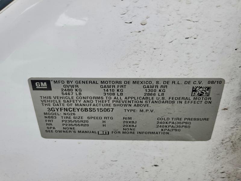 2011 Cadillac Srx Premiu მანქანა იყიდება აუქციონზე, vin: 3GYFNCEY6BS515067, აუქციონის ნომერი: 75913105