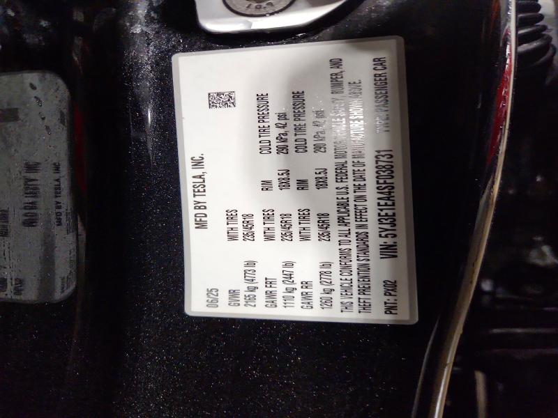 75519115 :رقم المزاد ، 5YJ3E1EA4SF038731 vin ، 2025 Tesla Model 3 مزاد بيع