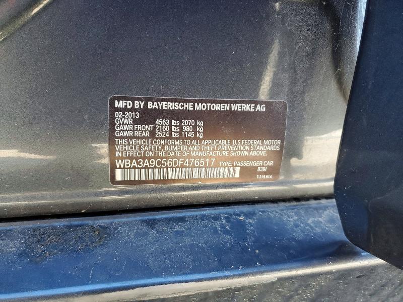 2013 Bmw 335 მანქანა იყიდება აუქციონზე, vin: WBA3A9C56DF476517, აუქციონის ნომერი: 77506875