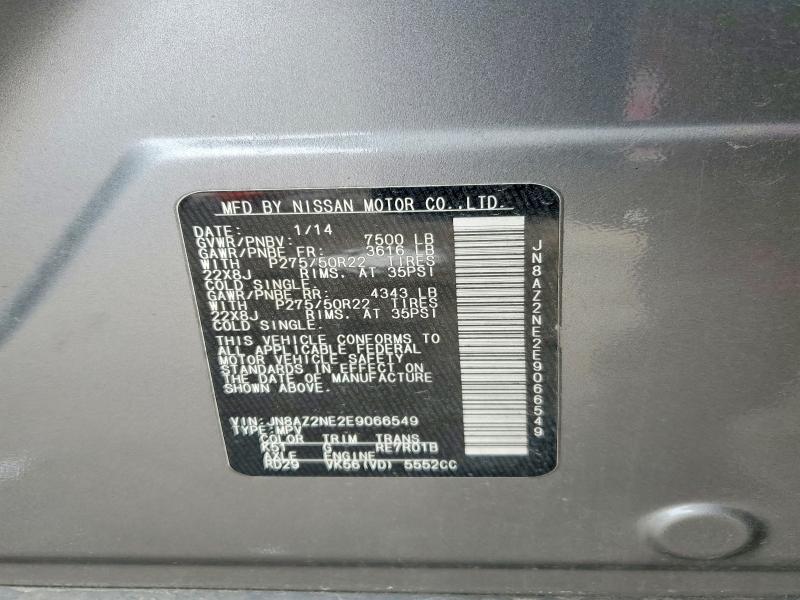 Aukcja sprzedaży 2014 Infiniti Qx80, vin: JN8AZ2NE2E9066549, numer aukcji: 98625835
