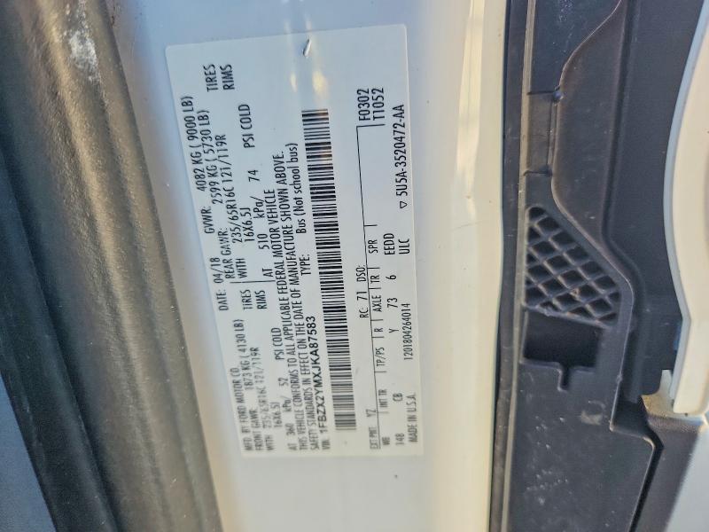 Продаж на аукціоні авто 2018 Ford Transit, vin: 1FBZX2YMXJKA87583, номер лоту: 75802335
