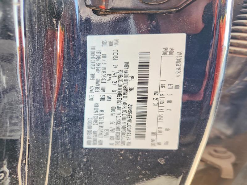 2022 Ford F350 მანქანა იყიდება აუქციონზე, vin: 1FT8W3DT3NEF56482, აუქციონის ნომერი: 76571155