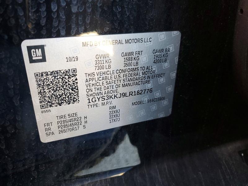 Продаж на аукціоні авто 2020 Cadillac Escalade, vin: 1GYS3KKJ9LR182776, номер лоту: 76253595