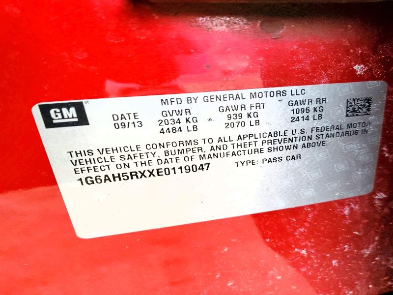 76689215 :رقم المزاد ، 1G6AH5RXXE0119047 vin ، 2014 Cadillac Ats مزاد بيع