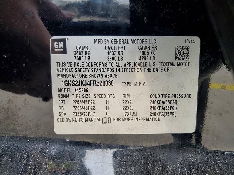 Продаж на аукціоні авто 2015 Gmc Yukon Xl, vin: 1GKS2JKJ4FR520838, номер лоту: 78187845
