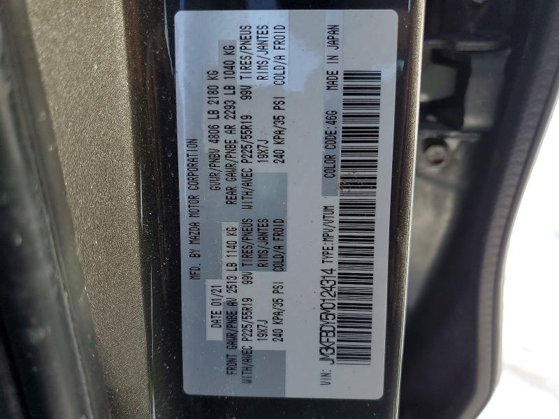 Aukcja sprzedaży 2021 Mazda Cx-5, vin: JM3KFBDY5M0124314, numer aukcji: 74590125