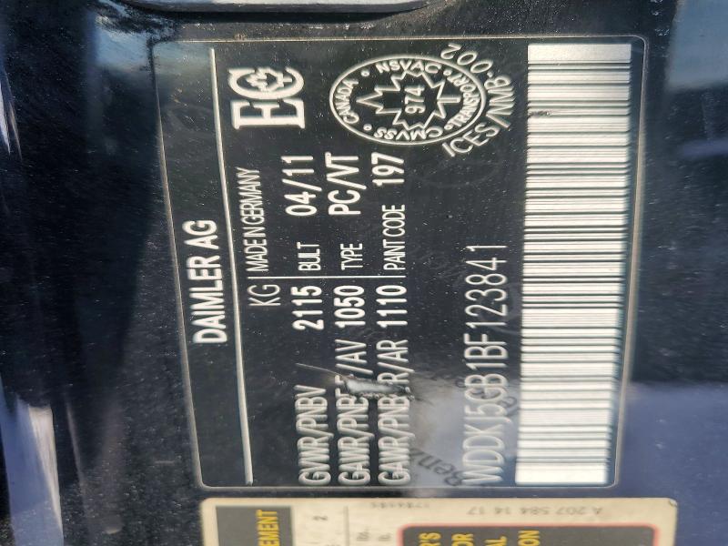 Auction sale of the 2011 Mercedes-benz E, vin: WDDKJ5GB1BF123841, lot number: 73466215