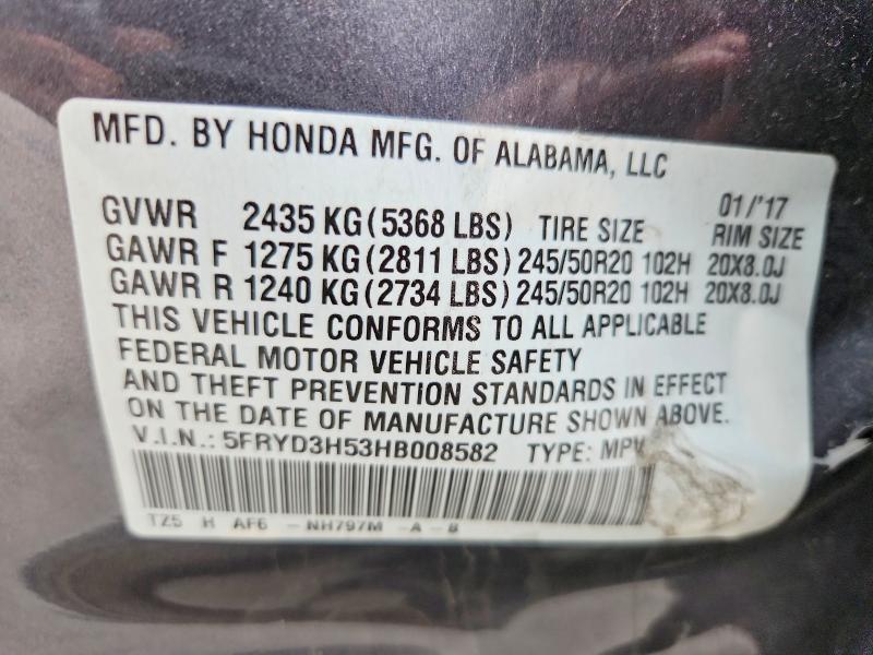 Продаж на аукціоні авто 2017 Acura Mdx, vin: 5FRYD3H53HB008582, номер лоту: 76175735