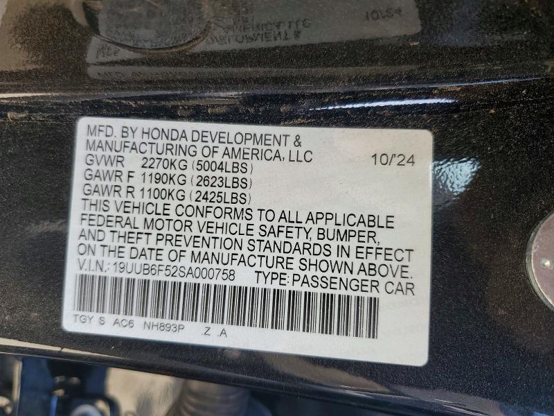 Aukcja sprzedaży 2025 Acura Tlx, vin: 19UUB6F52SA000758, numer aukcji: 76953045