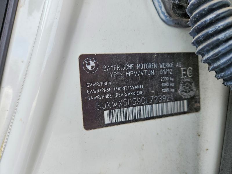 2012 Bmw X3 მანქანა იყიდება აუქციონზე, vin: 5UXWX5C59CL723924, აუქციონის ნომერი: 75058635