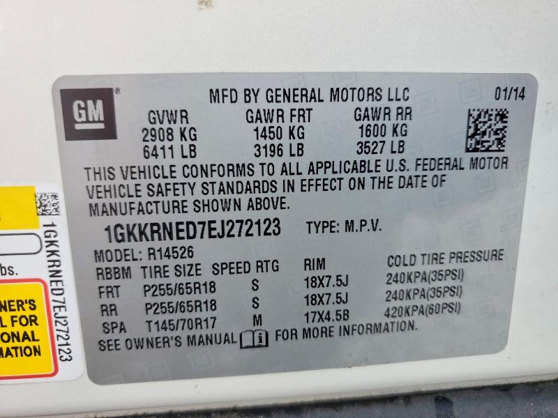 Aukcja sprzedaży 2014 Gmc Acadia, vin: 1GKKRNED7EJ272123, numer aukcji: 77195315
