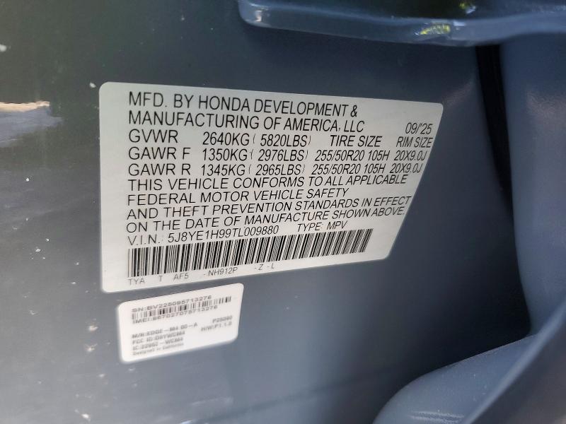 Aukcja sprzedaży 2026 Acura Mdx, vin: 5J8YE1H99TL009880, numer aukcji: 77896625