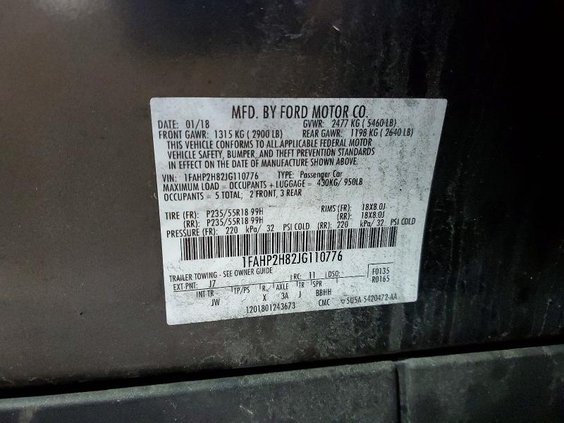 Aukcja sprzedaży 2018 Ford Taurus, vin: 1FAHP2H82JG110776, numer aukcji: 74289725