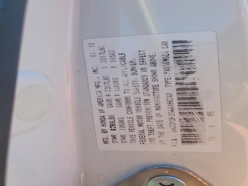 2010 Honda Accord მანქანა იყიდება აუქციონზე, vin: 1HGCP2F32AA186241, აუქციონის ნომერი: 75630135